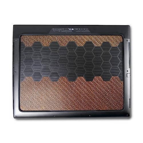 Image of MightySkins Carbon Fiber Skin Compatible With Alienware M18 R1 (2023) Full Wrap Kit - Brown Pleather | Protective Durable Textured Carbon Fiber Finish | Easy To Apply & Change Styles | Made in the USA