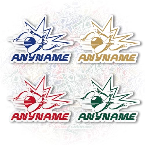 Custom Retro Bowling Name Sticker Personalized Vintage Bowling Team Name Waterproof Vinyl Stickers for Laptop Water Bottle Cars Phone Case Decal Decor Stuff Gifts