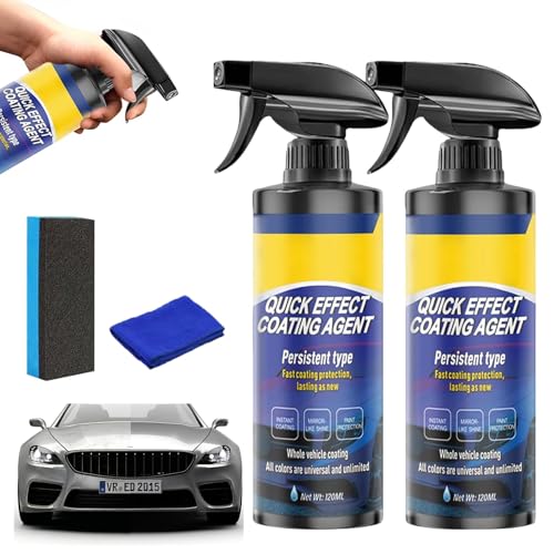 TABOUNTS 2 Pack Quick Effect Coating Agent for Car - Car Coating Spray Advanced Car Quick-Acting Coating Agent Sprays for Scratch Repair Oil Film Removal Long-Lasting Hydrophobic Coating