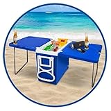 Cooler Caixa Térmica 32L 3 em 1 Mesa e Rodinhas para Praia fácil transporte - 32 Litros Azul