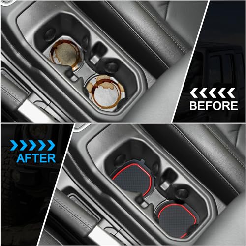 Portavasos para Wrangler JL JLU 2018-2026 silicona rojo 4 piezas miniatura 2