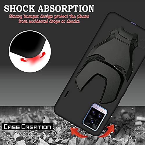 Image of COVERLY Official 3D Smooth Feel Avengers Logo Mask Soft Rugged Grip TPU Silicone Iron Man Engraved Cartoon Movie Engraved Silicone Rubber Matte Strong Back Cover for Vivo Y73 (2020) -HD Black Avenger