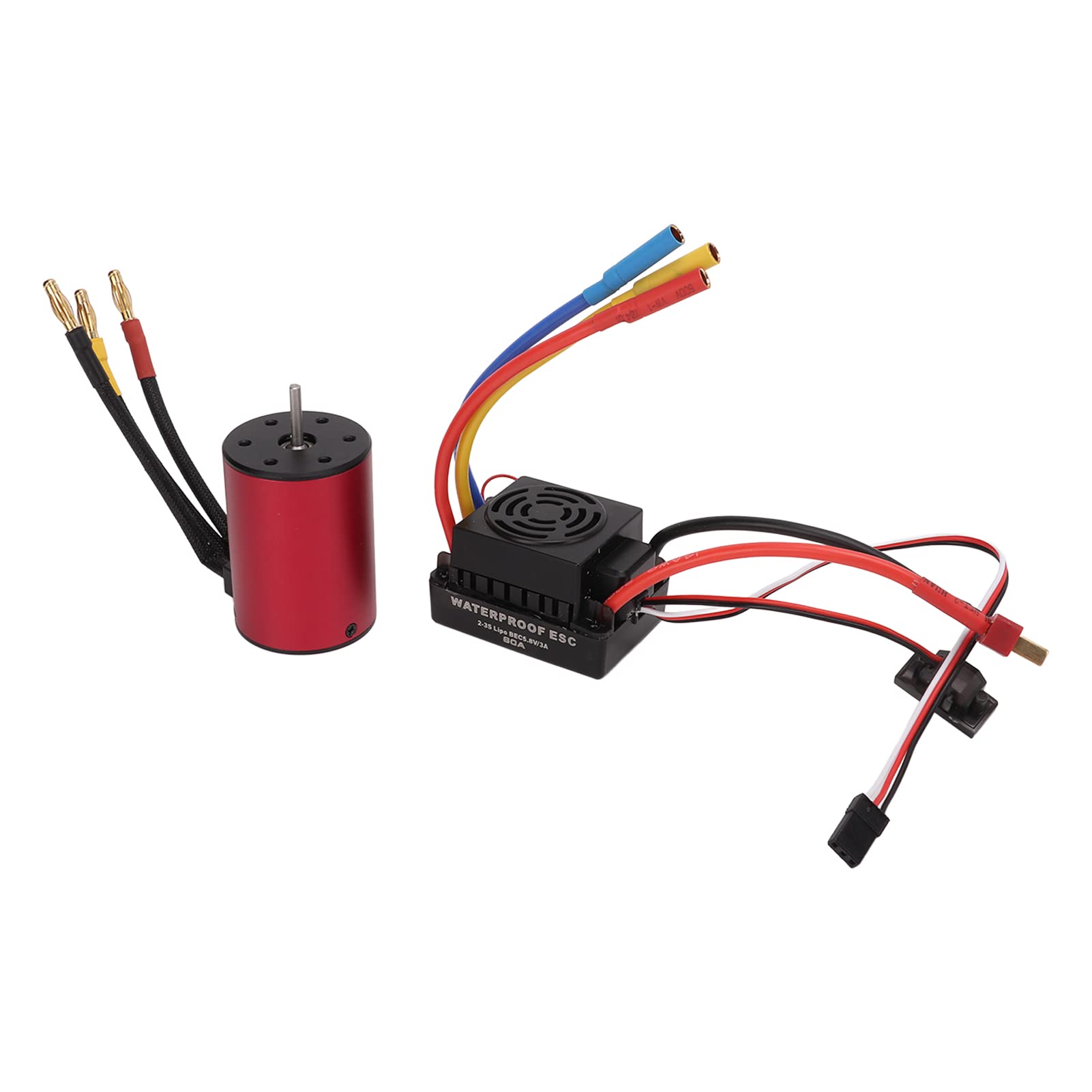 Alomejor Silnik Bezszczotkowy i Zestaw ESC do Samochodu RC 1/10, 3100KV 60A