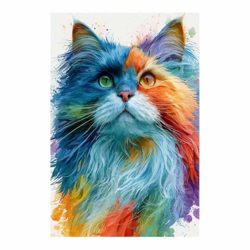 Peinture sur toile d'animaux tableau décoration murale multicolore