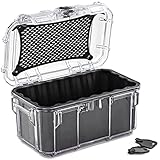 Evergreen 58 Waterproof Dry Box Protective Case - Travel Safe/Mil Spec/USA Made - for Cameras, Lenses, Phones, Pistols, First Aid, Boating, Water Sports, Tacklebox, Ammo Can, Deck Boxes (Clear)