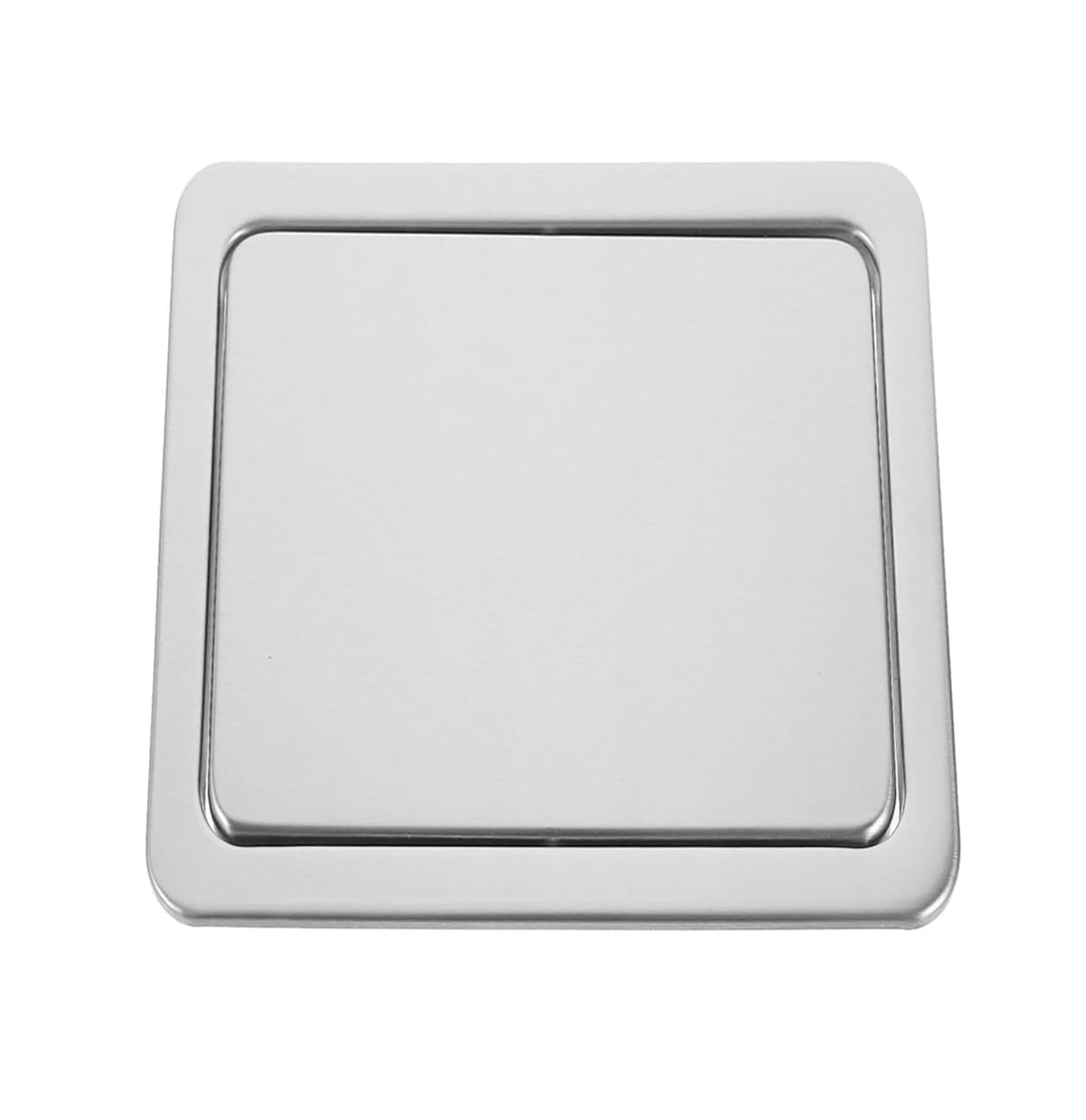 Square Stainless Steel Built-in Countertop Waste Chute Lid - Swing Trash Can Lid for Kitchen, 1pcs(430 Stainless steel)