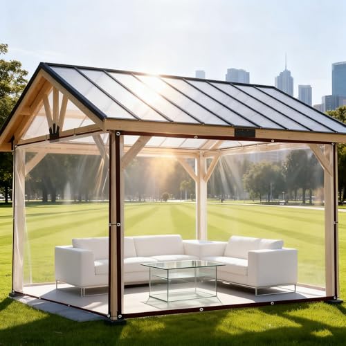 Lonas impermeables transparente exterior para proteger terrazas del agua 2