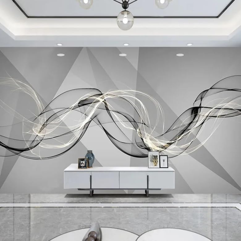 Papier peint photo moderne 3D géométrique fond TV 350x256cm