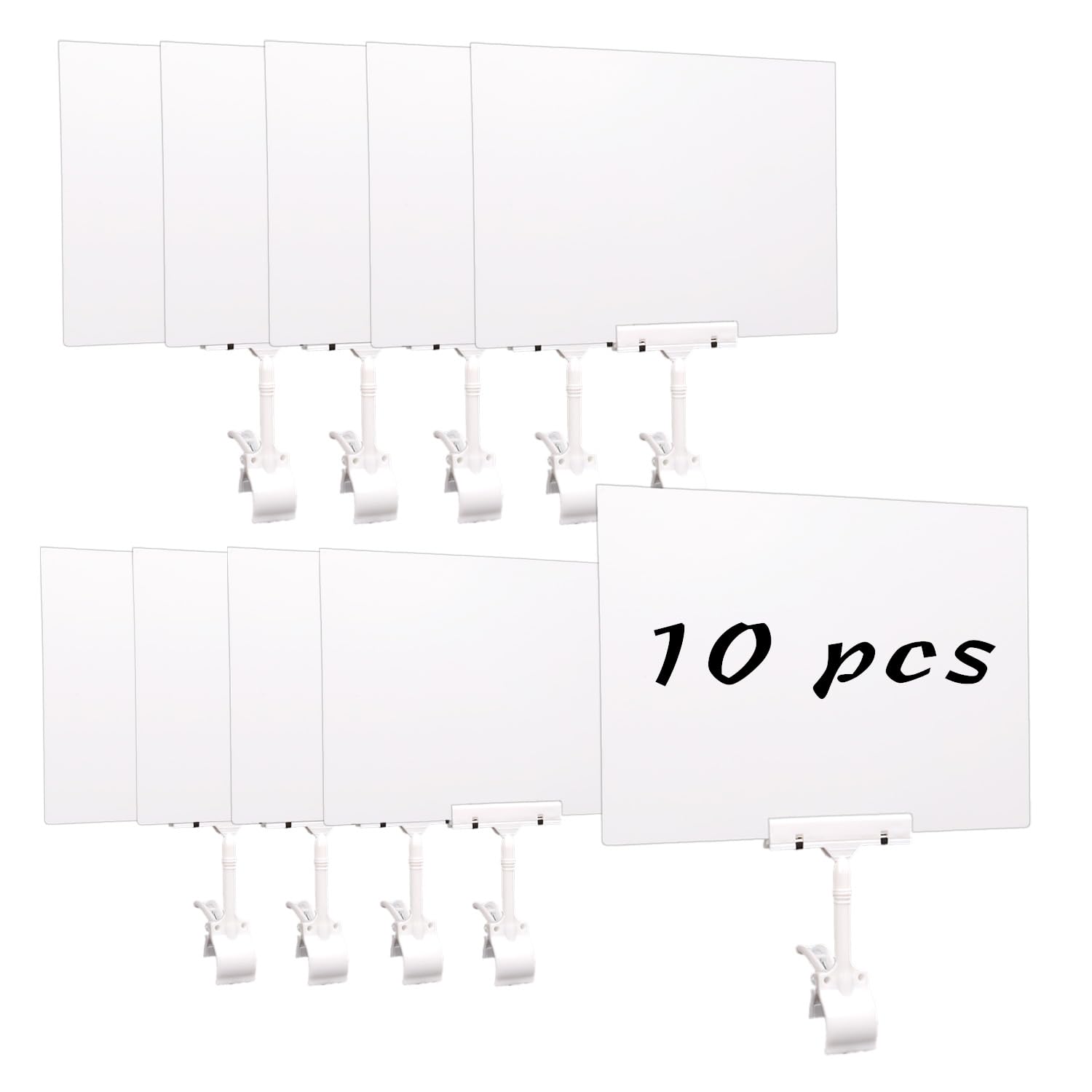 Stanchion Schilderhalter, 10 Stück, 29 x 21,6 cm, Merchandise-Schilder-Clip, Acryl-Schilderhalter, Schilder-Clips, Preisschilder für Verkäufer, Schilderhalter, Clip für Supermarkt, Geschäft,