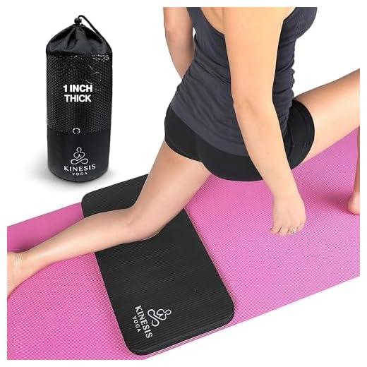 Kinesis Yoga Knee Pad Cushion - Extra Thick 1 inch (25mm) for Pain Free Yoga - Includes Breathable Mesh Bag for Easy Travel and Storage (Does Not Include Yoga Mat)