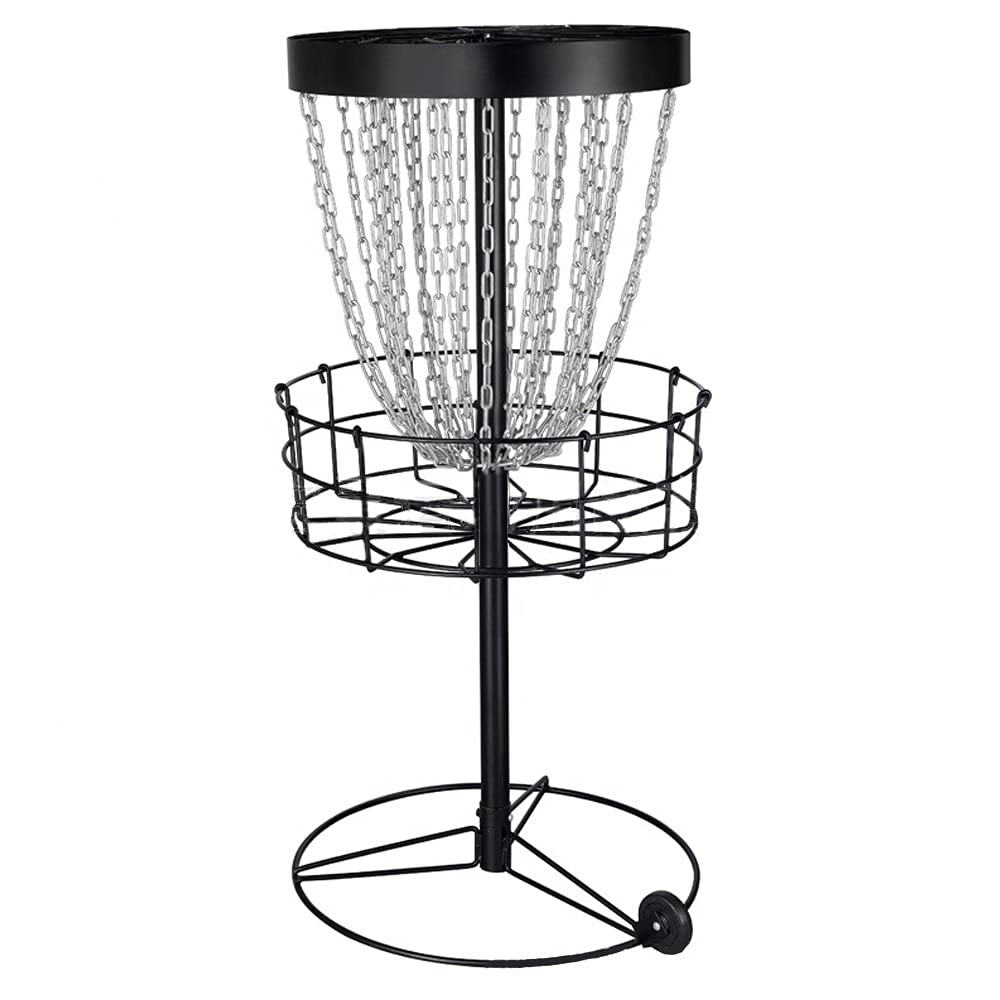 Panier de golf double chaîne en métal pour entraînement disc golf extérieur et jardin