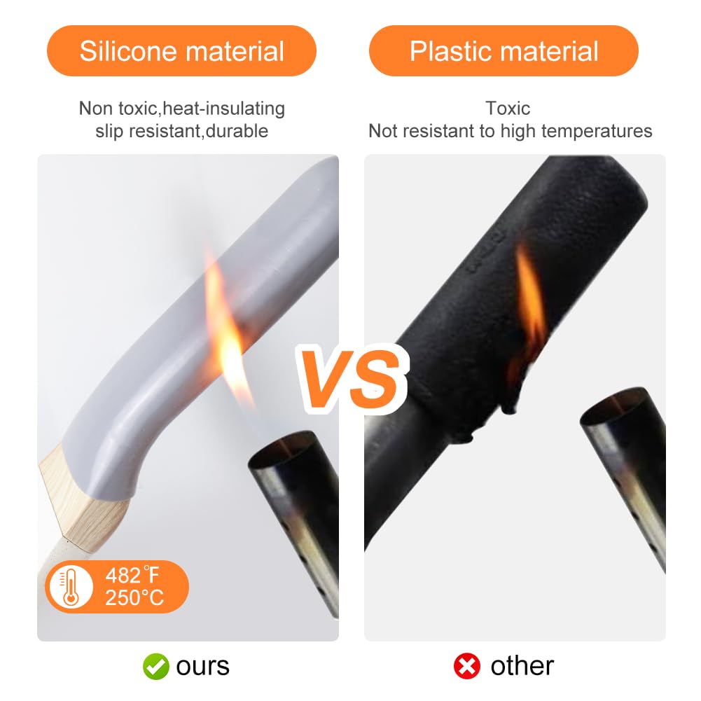 3PCS Pot Handle Heat Insulation Silicon Cover, zxbaers Cast Iron Handle Cover Silicone, Cover Sleeve Pot Silicone Anti-Scald Handle — Amazon image 4
