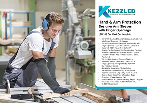 KEZZLED-Arm Protection Work Sleeves - 4-Way Protection, Long Arm Protectors Sleeve with Finger Opening, Cut and Heat Resistant Sleeves, Ideal for Welding, Gardening, Thin Skin, and Bruising Protection - Thumbnail 2