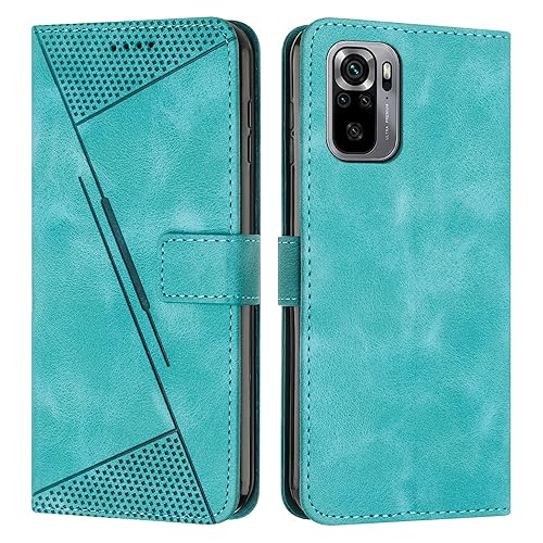 Étui portefeuille Redmi Note 10 4G pour voyager léger - Style urbain vert avec lanière