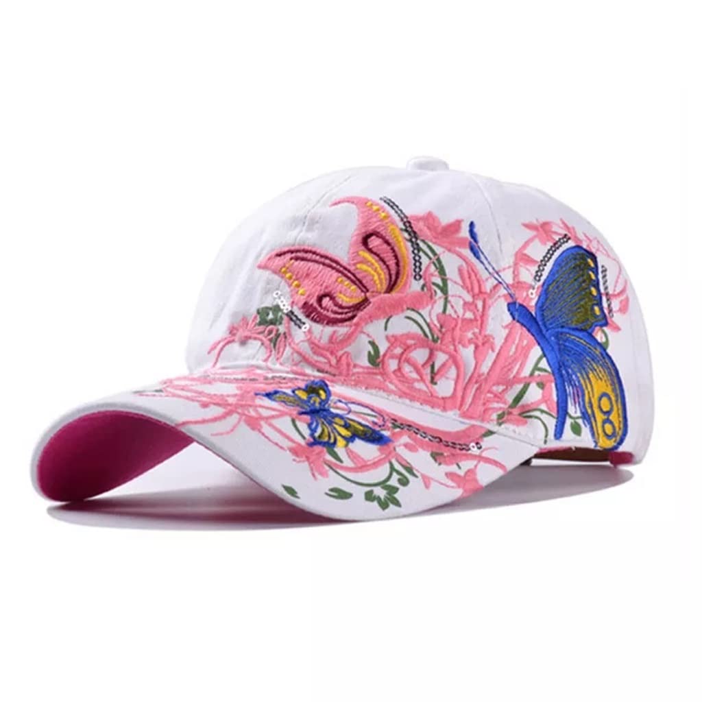 Casquette fleurie brodée avec bouton réglable protégeant du soleil - 6