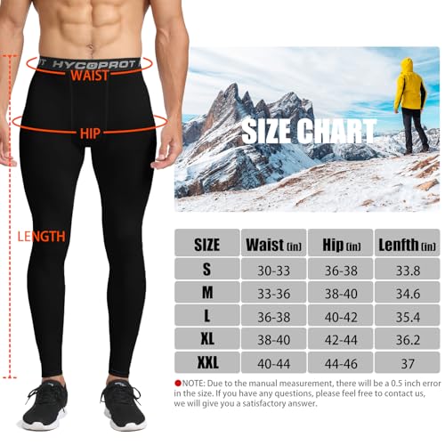 HYCOPROT Calzoncillos Térmicos para Hombre Mallas Termicas Largos Pantalon de Invierno Funcionales Calzoncillos de Esquí Ropa Interior Polar Caliente Hombre (Negro, XL) - imagen 7
