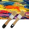 U.S. Art Supply 2-Piece Multi Use Oval and Round Chalk, Wax and Stencil Brushes for Chairs, Dressers, Cabinets and Other Wood Furniture - 100% Natural Bristles, Lightweight and Rust Resistant #5