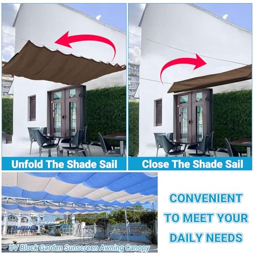Toldo retráctil impermeable con protección UV 95% para patio exterior 4