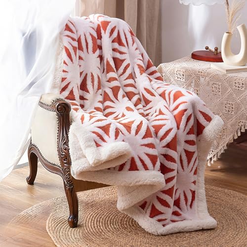 LOMAO Sherpa Fleece Blanket Fuzzy Soft Throw Blanket Dual Sided Blanket for Couch Sofa Bed (Coral, 60''x80'')