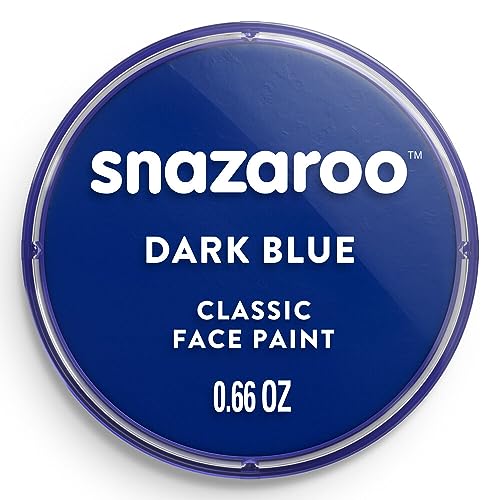 Snazaroo - Pintura facial e corporal, 18 ml, cor azul escuro, profissional à base de água, pastilha de aquacor individual para adultos, crianças e efeitos especiais