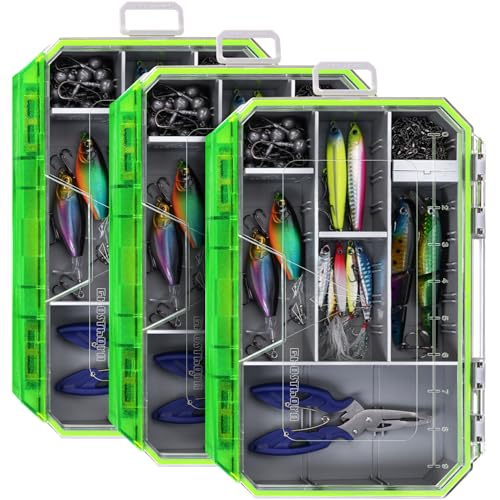 Ghosthorn Fishing Tackle Box, Waterproof 3600 and 3700 Tackle Trays, Plastic Tackle Box Organizer with Removable Dividers, Storage Lure Box and Terminal Tackle Storage