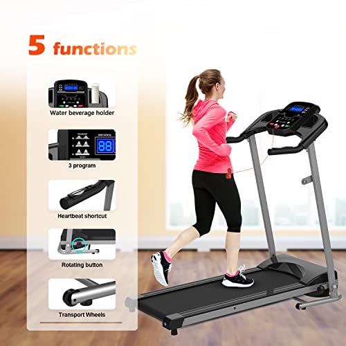Monsports Treadmill Foldable Treadmill For Home 220 Lbs Running Exercise Machine, Portable Treadmill With Lcd And Cup Holder Perfect For Home Fitness Jogging Walking #TOP2