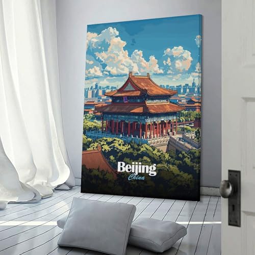 Tableau sur toile Beijing moderne 60x90 cm déco salon