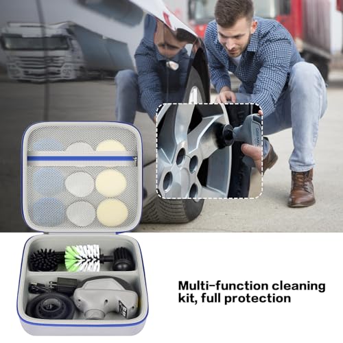 Image of PAIYULE Case for Dremel Versa Power Scrubber Kit Cleaning Tool PC10-07 / PC360-5 Grout Brush, Bathroom Shower Scrub Kitchen & Bathtub Cleaner Holder for Spin Scrubbers, Sponge Pads-Grey(Box Only)