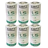 6x SAFT LS26500 C Size 3.6V Lithium Battery for Fleet Monitoring, Tracking Devices for Hunting Dogs, Carbon Monoxide Detectors, Intrusion Sensors, Invisible Fencing,Smart Utility Metering