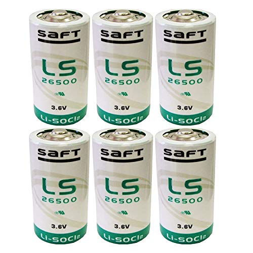 6x SAFT LS26500 C Size 3.6V Lithium Battery for Fleet Monitoring, Tracking Devices for Hunting Dogs, Carbon Monoxide Detectors, Intrusion Sensors, Invisible Fencing SAFT MFG PN 700068