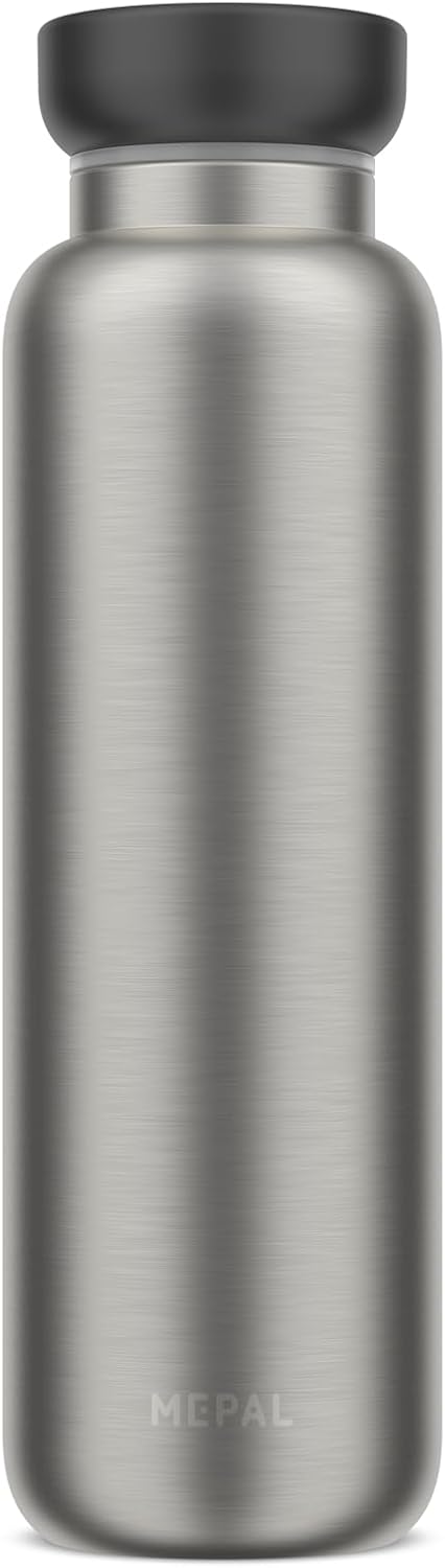 Mepal - Ellipse Insulated Flask - Double-Walled Thermal Water Bottle - Thermos Flask for On the Go - 12 Hours Hot & 24 Hours Cold - Stainless Steel - 900 ml - Nordic Black
