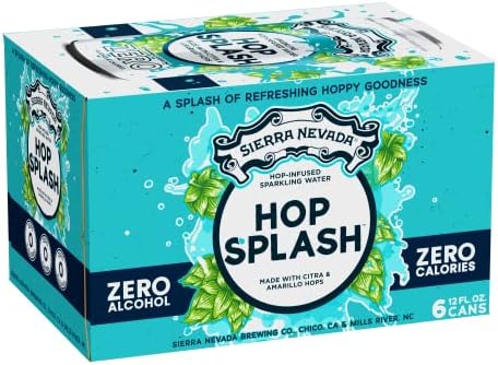 SIERRA NEVADA BREWING Hop Splash Sparkling Hop-Infused Water Non-Alcoholic 6pk Cans, 12 FZ