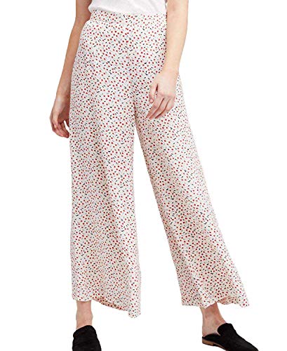 Free People Womens Wide-Leg Printed Pants White Ivory 10