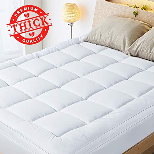 HOMKUU Mattress Topper, Plush Snow Down Alternative Filling Bed Topper, Extra Thick Mattress