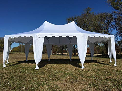 Delta Canopies 29'X21' Decagonal Wedding Party Tent Canopy Gazebo Heavy Duty Water Resistant White #TOP1