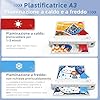 Plastificatrice A3,30 buste di plastificazione,Adatto per A3/A4/A5/A6,A3 Plastificatrici con taglierina di carta e angolo rotondo,Set Plastificatrice a caldo e freddo per ufficio,casa,scuola