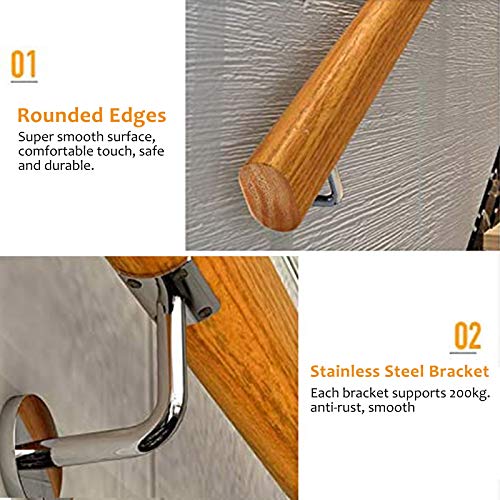 Rampe escalier bois kit complet pour sécuriser la maison des personnes âgées - 7