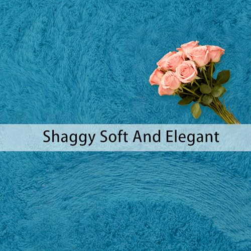 Tapis moderne bleu 120x350 cm pour salon et cuisine chic