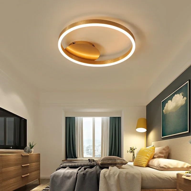 Lustre de plafond circulaire nordique, luminaire suspendu chic et design épuré