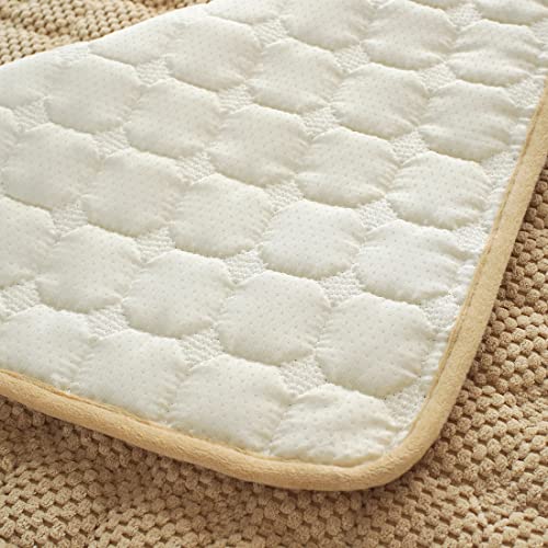 Xslive Corduroy Plaid Sofa Cover Farmhouse Color Block Sectional Couch Cover With Lace Non-Slip Sofa Slipcover Furniture Protector For Dogs Pets Kids,1 Piece/Not All Set (Beige,43"X94") #TOP6