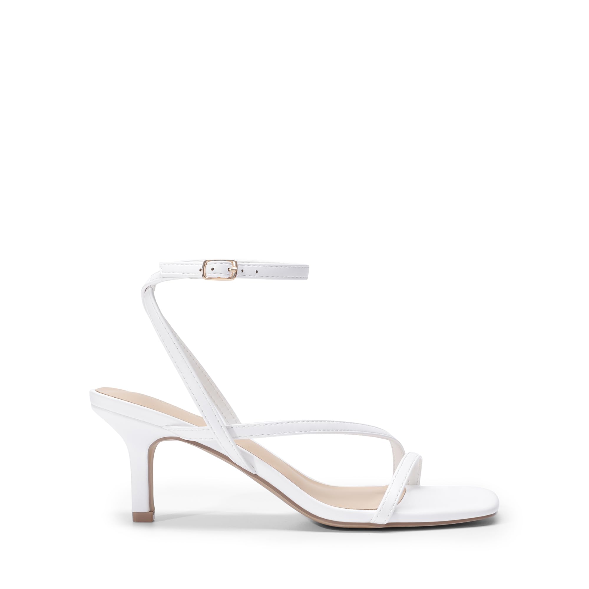 DREAM PAIRS Sandalias de tacón bajo para mujer, con tiras y puntera cuadrada abierta, correa al tobillo, sexy, a la moda, cómodas, para fiesta, sandalias de tacón