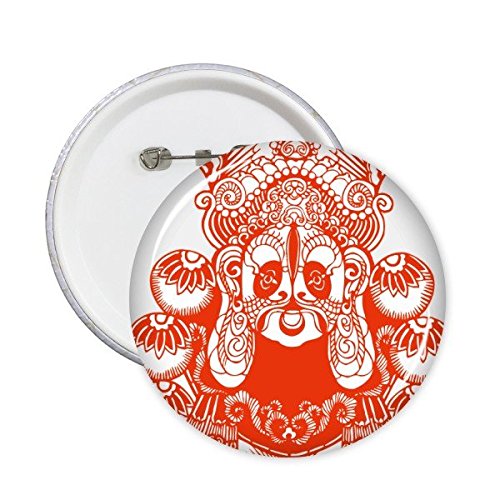 Broches opéra de Pékin en papier découpé pour personnaliser vos vestes et sacs