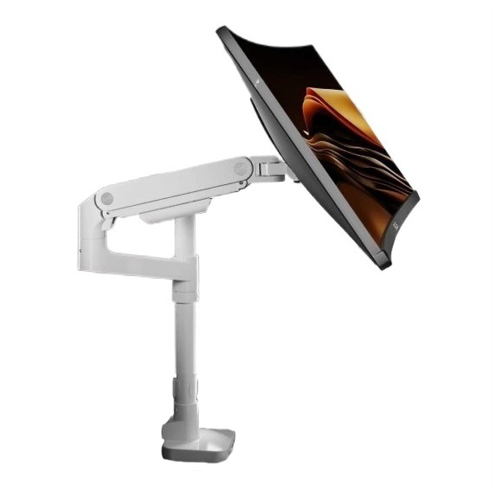 YNBSHGAA Single Monitor Mount, Heavy Duty Single Monitor Desk Mount Fits 17-49inch Screen, Holds 44.0lb, Gas Spring Adjustable Monitor Arm, VESA Mount 75/100mm,White