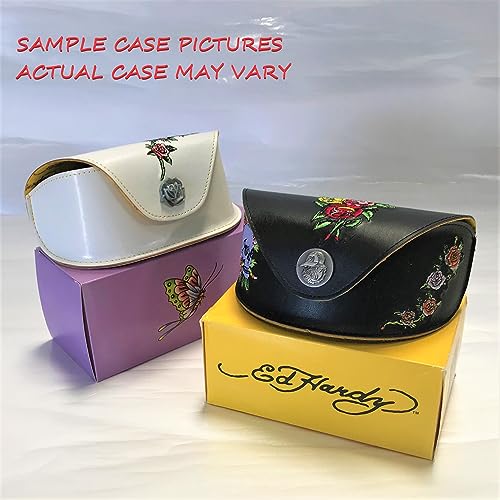 Ed Hardy Peace Black Gray Sunglasses with Leather Case2