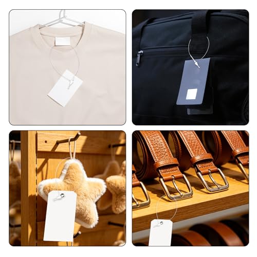 HJZHII 2000 Stück Sicherheitsfäden Etiketten, Preisschilder Anhänger Fäden 12,5cm lang Sicherheitsfäden Etiketten Sicherheits Schmuckanhänger Kunststoff Loop Pins für Kleidung Schuhe Preisauszeichner