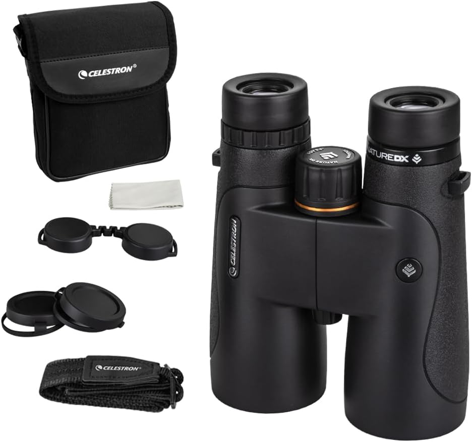 Celestron - Nature DX 10x50 Binoculars – Ideal for Birding and Outdoors – 50mm Objective Lenses – 5.8° Field of View – BaK-4 Prisms – Fully Multi-Coated – Waterproof and Fogproof