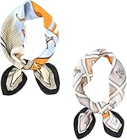 Vista 215 de FONYVE - Pañuelo de satén sedoso de tamaño mediano para mujer, cuadrado, 27.5 x 27.5 pulgadas