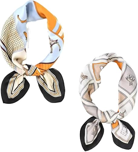 Miniatura 215 de FONYVE - Pañuelo de satén sedoso de tamaño mediano para mujer, cuadrado, 27.5 x 27.5 pulgadas