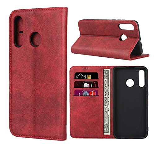 Sunyoo For Huawei P30 Lite Leather Wallet Case With Id Credit Card Holder, Flip Folio Book Magnetic Cell Phone Cover For P30Lite Shockproof Protective Cover For Men & For Women (6.15")-Wine Red #TOP29