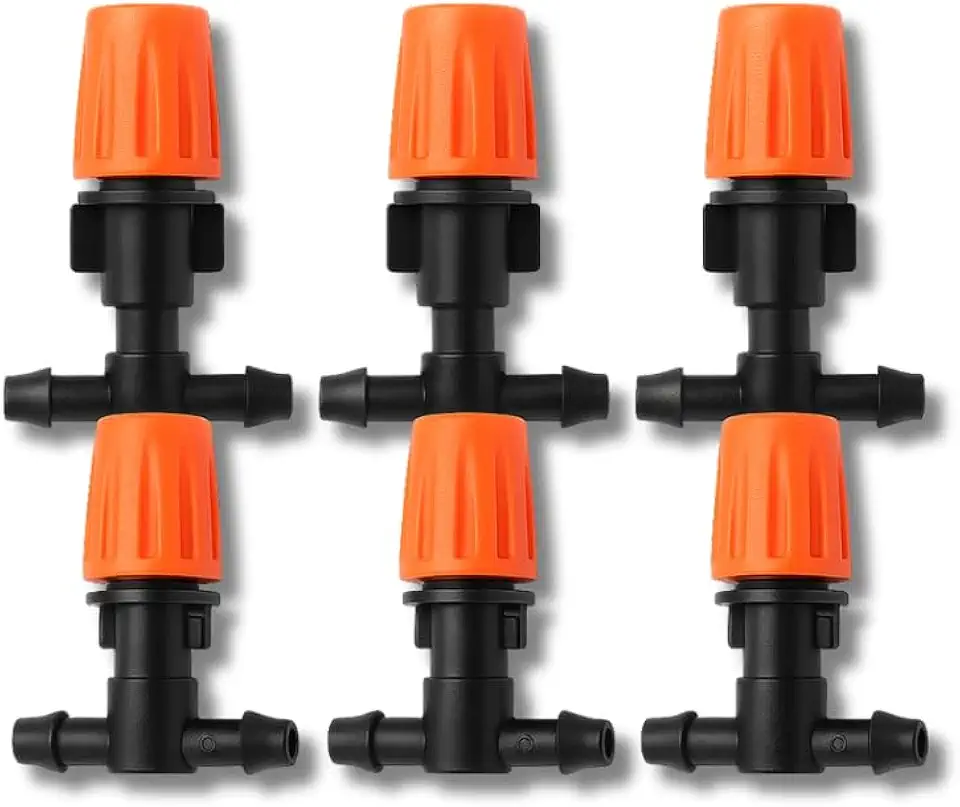 Kit 30 Bicos Nebulizadores Ajustáveis com Conexão T para Irrigação | Compatível com Microtubo 4mm | Ideal para Estufas, Jardins, Vasos e Hortas | Alta Precisão e Economia de Água